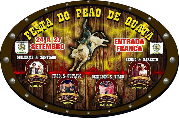 Festa do Peão de Quatá terá shows Guilherme e Santiago e Bruno e Barreto