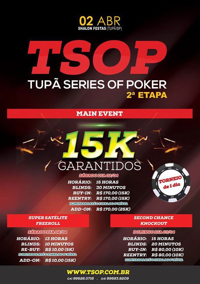 Tupã sedia neste final de semana Torneio de Poker TSOP