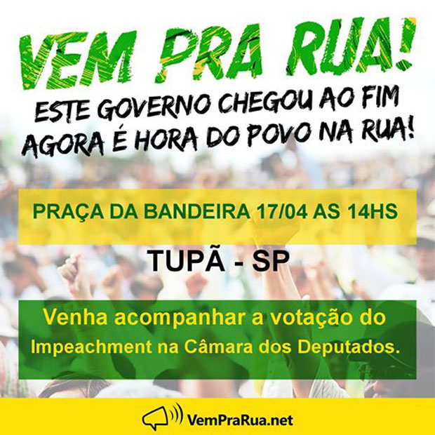 População poderá acompanhar votação do Impeachment na Praça da Bandeira