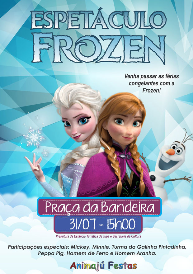 2ª edição do espetáculo Frozen será apresentado neste domingo