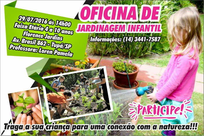 Viveiro Florence Jardins oferece oficina de jardinagem para as crianças