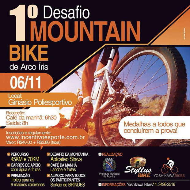 Desafio de Mountain Bike acontecerá neste domingo em Arco-Íris