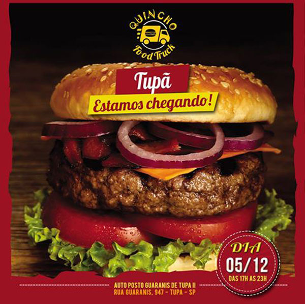 Food Truck de hambúrgueres está hoje em Tupã