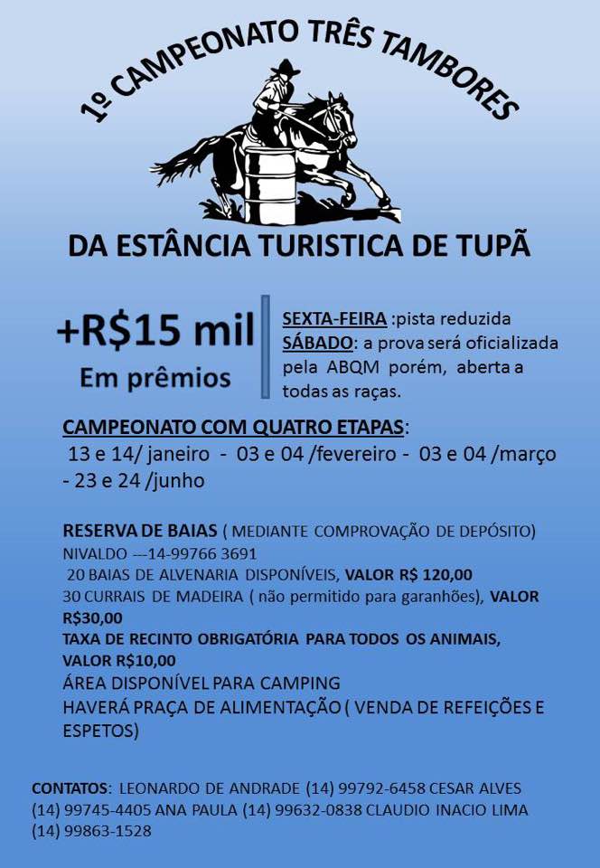 Campeonato de Três Tambores acontece nesta sexta e sábado em Tupã