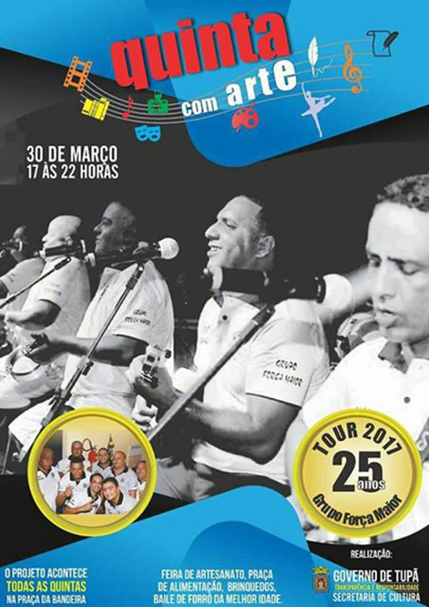 Quinta com arte desta semana terá apresentação de pagode