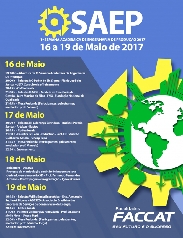 FACCAT promoverá 1ª Semana Acadêmica de Engenharia de Produção