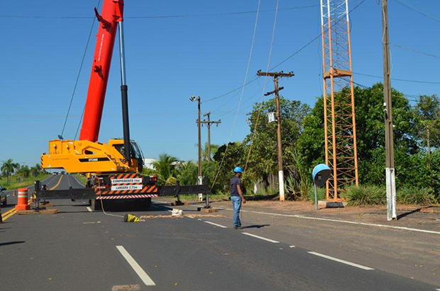 Torre da Polícia Rodoviária passa por manutenção após vendaval