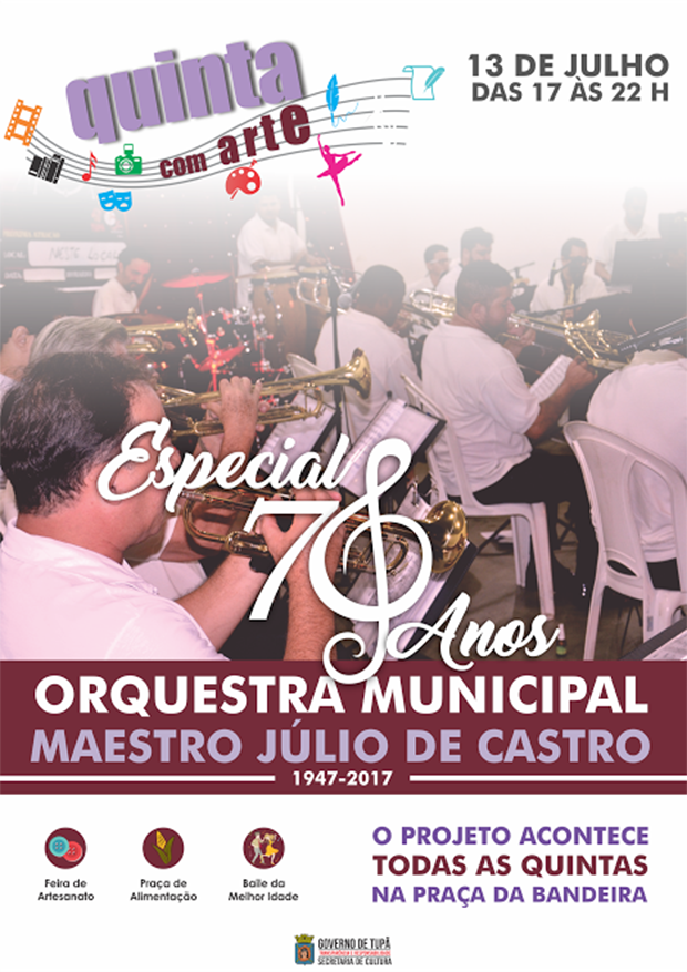 Quinta com Arte de hoje terá apresentação da Orquestra Municipal