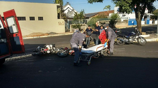 Motociclista ficam ferido em acidente na Av. Lélio Piza