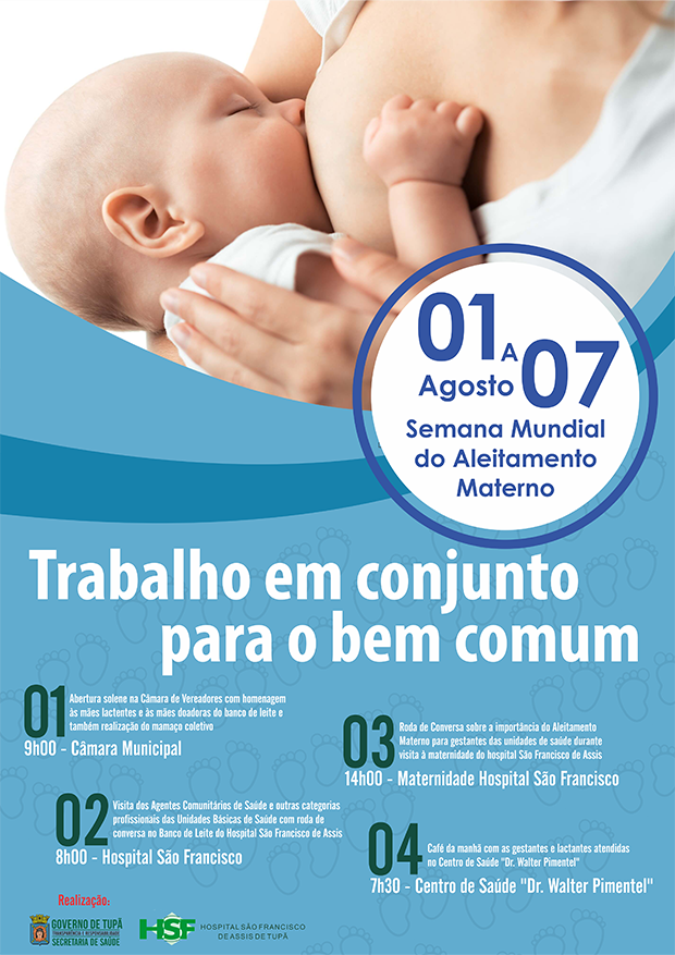 Atividades da 25ª Semana Mundial do Aleitamento Materno começam hoje