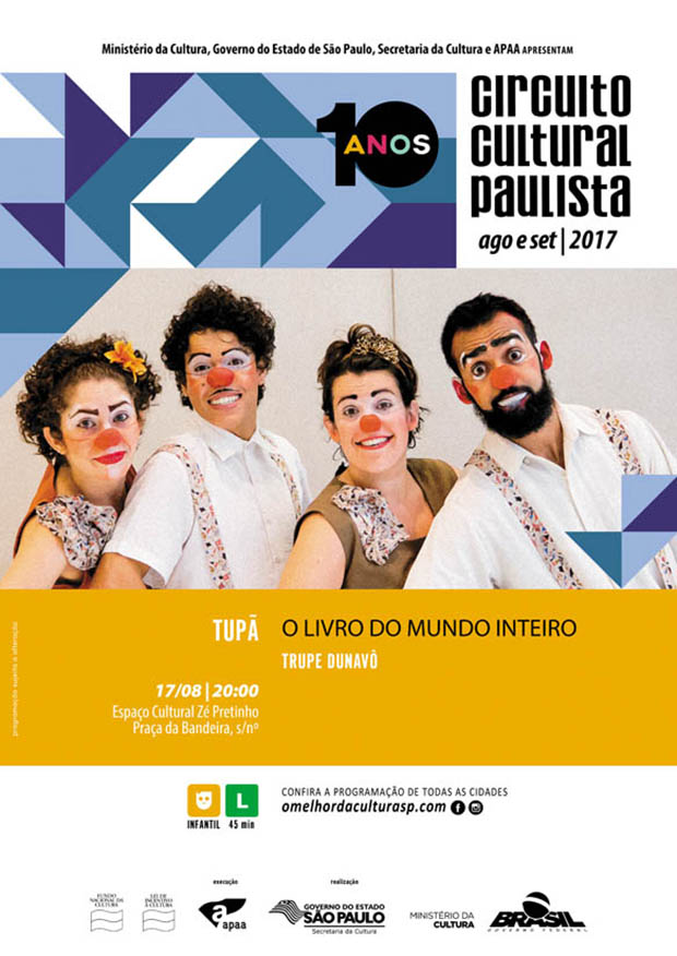 Circuito Cultural Paulista divulga próximas apresentações em Tupã