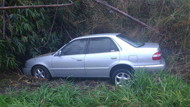 Devido a chuva veículo aquaplana em rodovia e motorista sai ileso