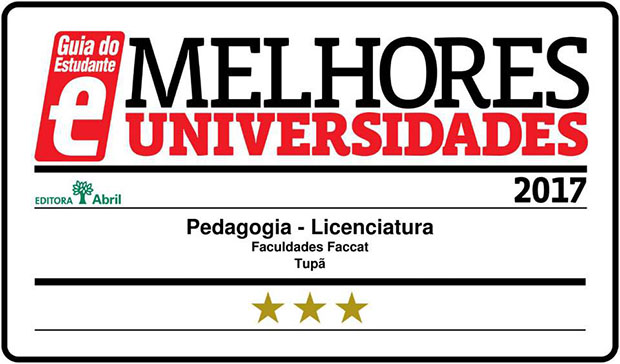 Pedagogia da FACCAT conquista 3 estrelas do Guia do Estudante