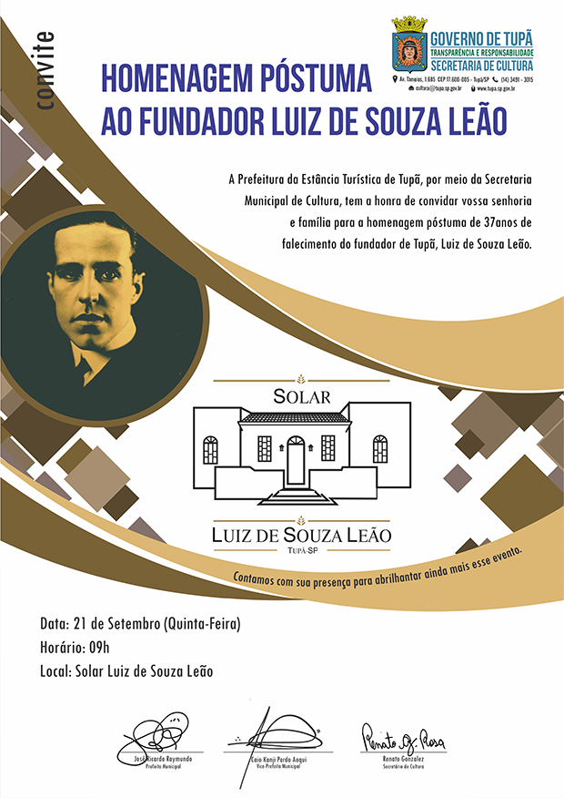 Homenagem ao fundador Souza Leão será realizada amanhã