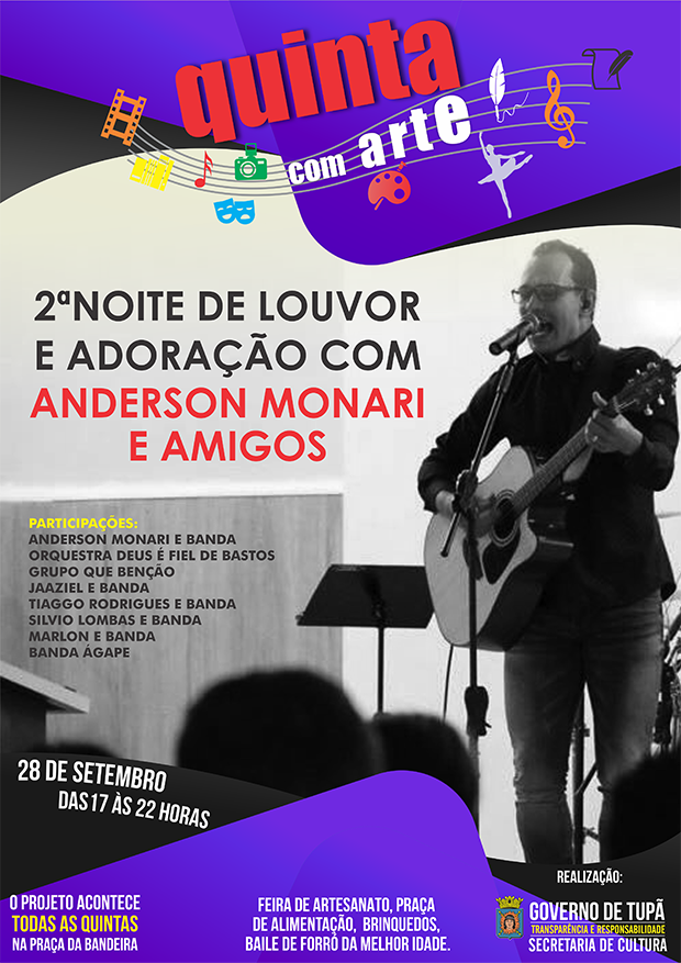 2ª Noite de Louvor e Adoração é a atração do Quinta com Arte de hoje