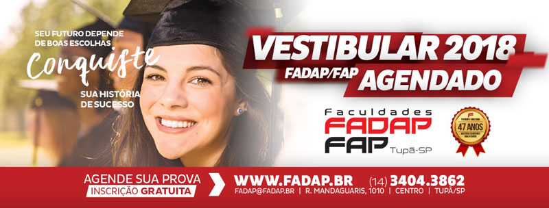 Inscrições para o vestibular agendado da FADAP/FAP encerram na próxima quinta