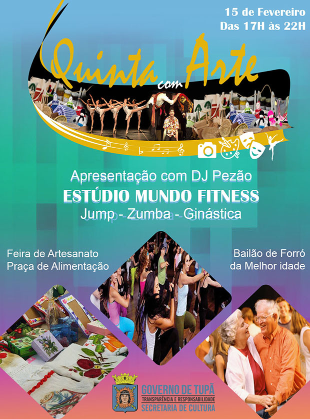 Acontece hoje Quinta com Arte em Ritmo de Zumba