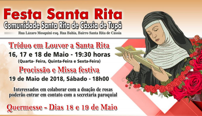 Comunidade de Santa Rita se prepara para o dia da padroeira