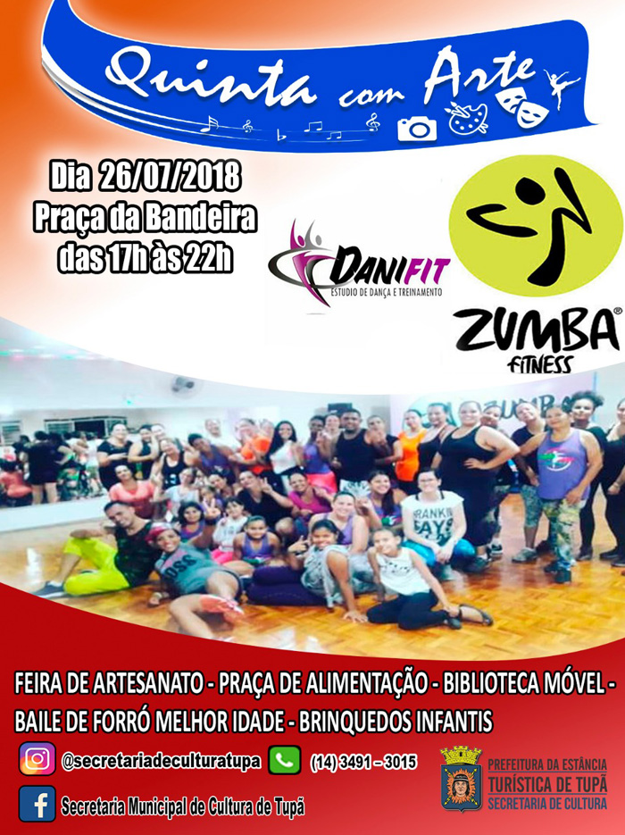 Quinta com Arte desta semana terá apresentação de Zumba