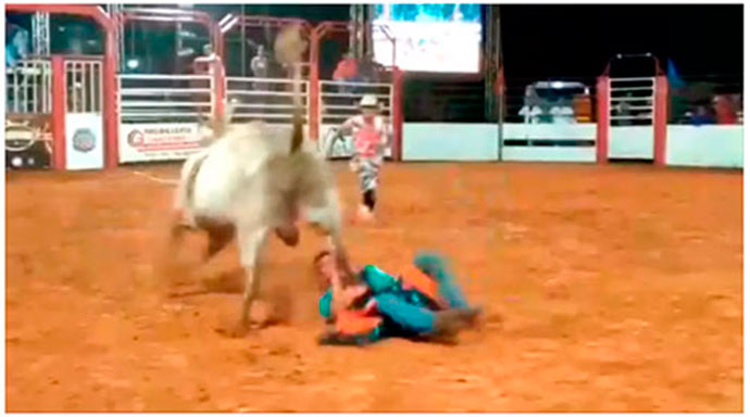 Vídeo mostra pisão de touro que matou peão durante rodeio em Guaimbê