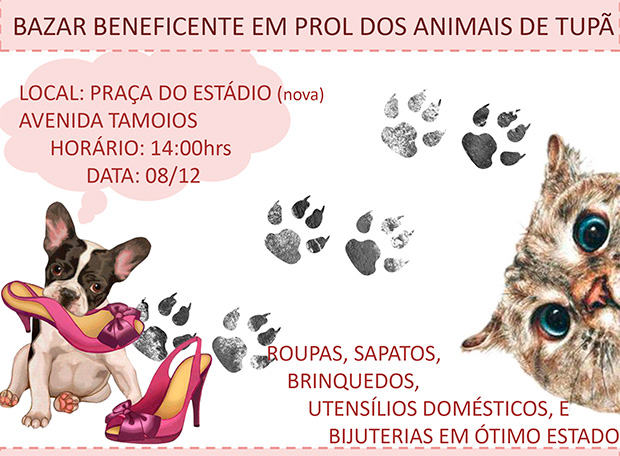 Grupo realiza Bazar Beneficente em prol de animais de rua em Tupã