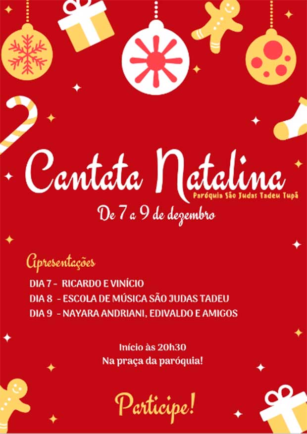 Paróquia realiza Cantata de Natal neste fim de semana