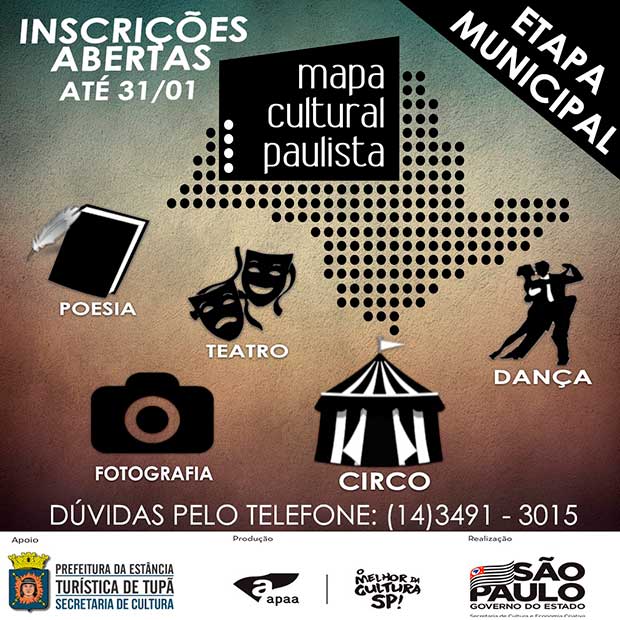 Mapa Cultural Paulista recebe inscrições até 31 de janeiro