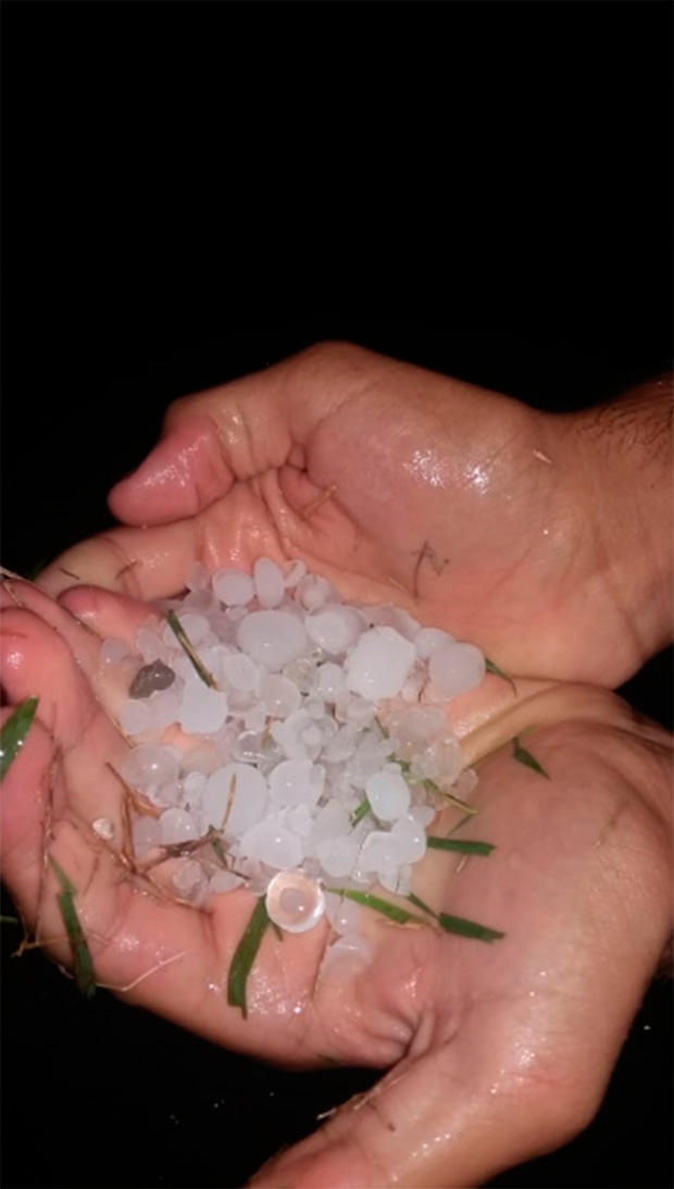 Rápida chuva de granizo pega tupãenses de surpresa