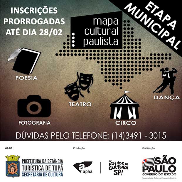 Mapa Cultural Paulista segue com inscrições até 28 de fevereiro