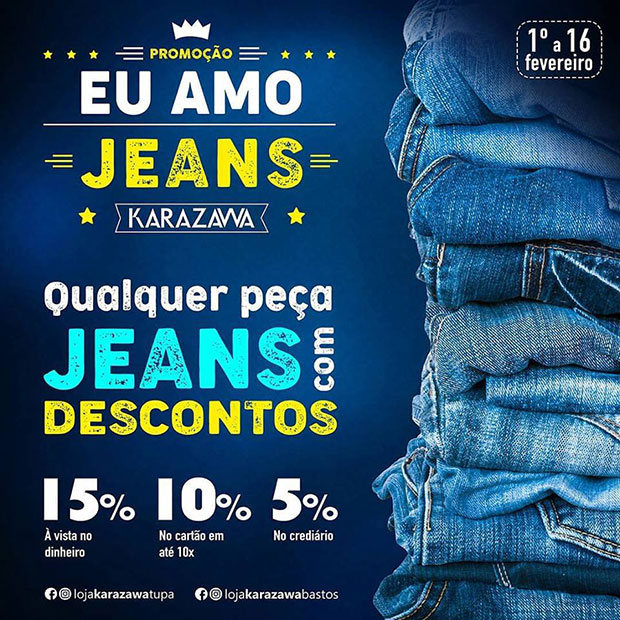 Fevereiro é o mês dos jeans na Karazawa