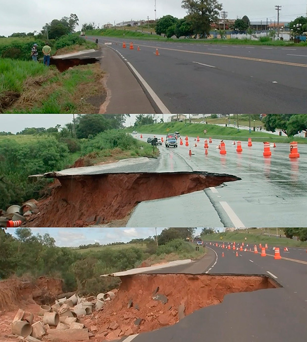 Conserto de erosão que ‘engoliu’ parte de rodovia em Quintana deve durar três meses