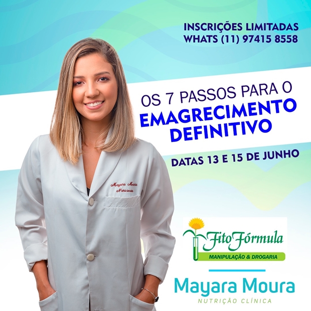 Nutricionista Mayara Moura convida para palestra GRATUITA