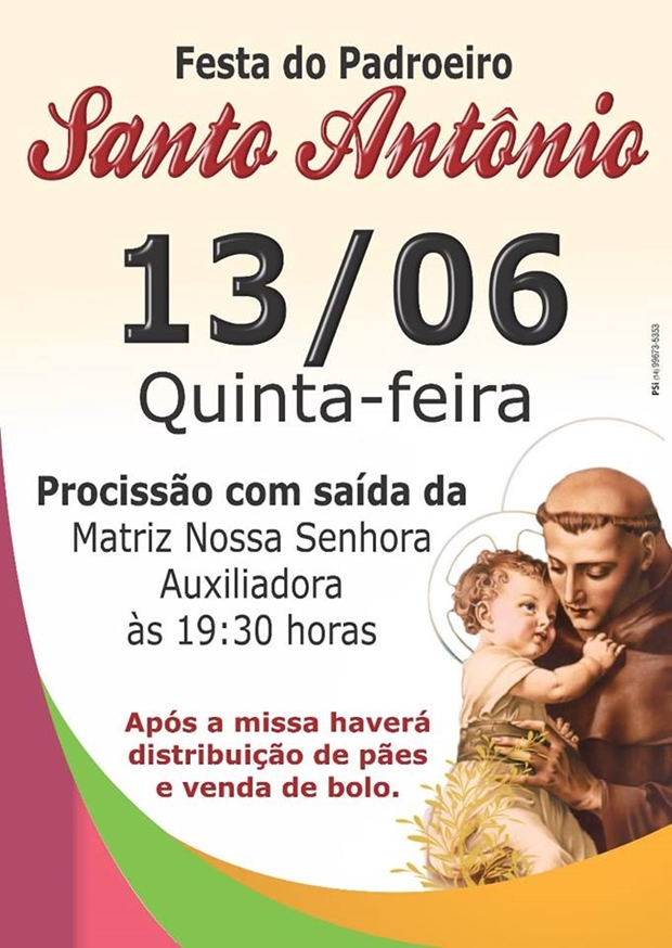 Dia de Santo Antônio terá procissão e missa em Tupã