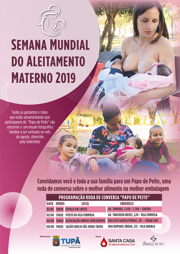 Semana Mundial do Aleitamento Materno será de 1º a 8 de agosto