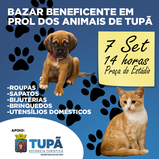 Bazar em prol dos animais abandonados acontece no dia 7