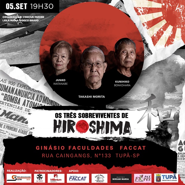 Palestra com 3 sobreviventes de Hiroshima acontece hoje