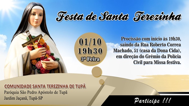 Comunidade de Santa Teresinha homenageará padroeira no dia 1º