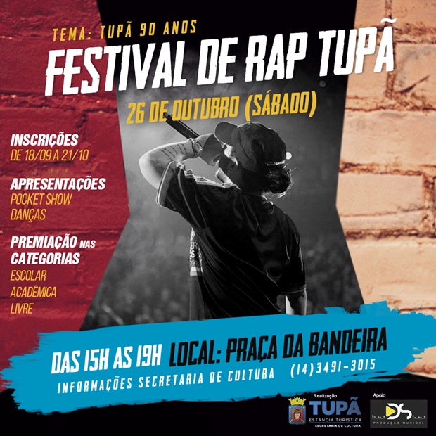 Inscrições para o Festival de Rap de Tupã encerram nesta segunda