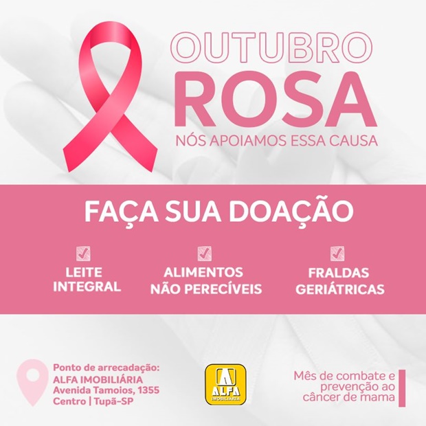 Alfa Imobiliária promove campanha solidária de conscientização do Câncer de Mama