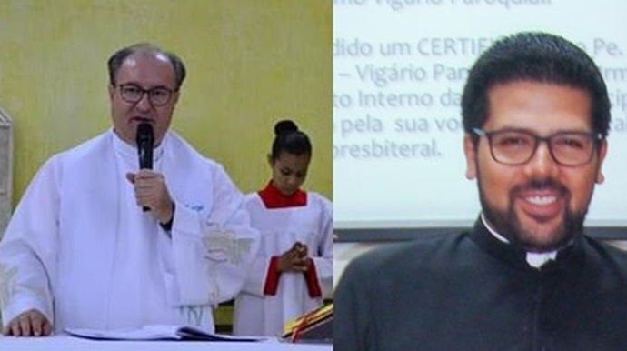 Padre Marcos Roberto Marques Ortega e  padre Marcos Aparecido Ribeiro Maciel