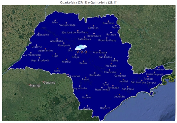 Frente fria mantém tempo instável e pode diminuir temperaturas em Tupã