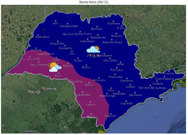 Previsão do Tempo indica fim de semana de céu nublado e calor em Tupã