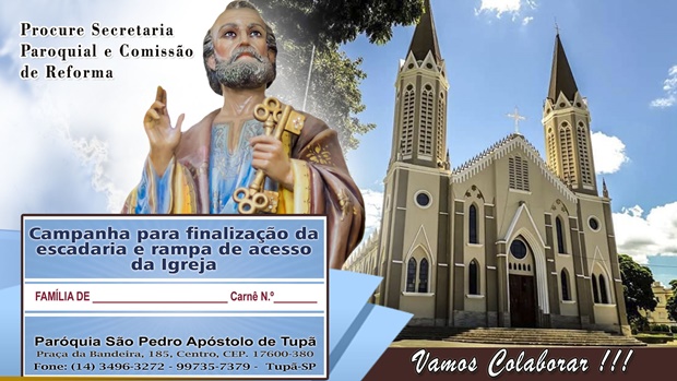 Paróquia faz campanha para implantar rampa de acesso e concluir escadaria da igreja