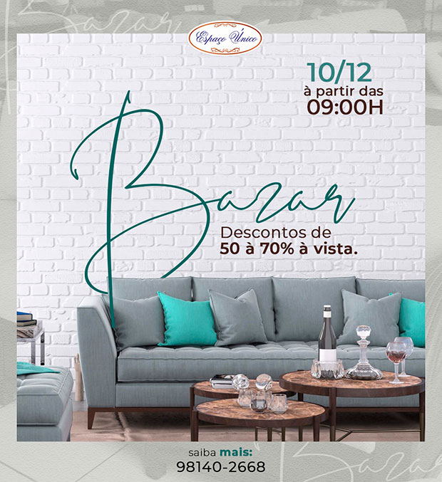 Loja Espaço Único realiza bazar com até 70% de desconto nos móveis nesta terça (10)