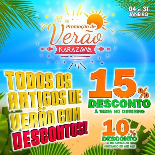 Todos os artigos de verão em promoção na Karazawa