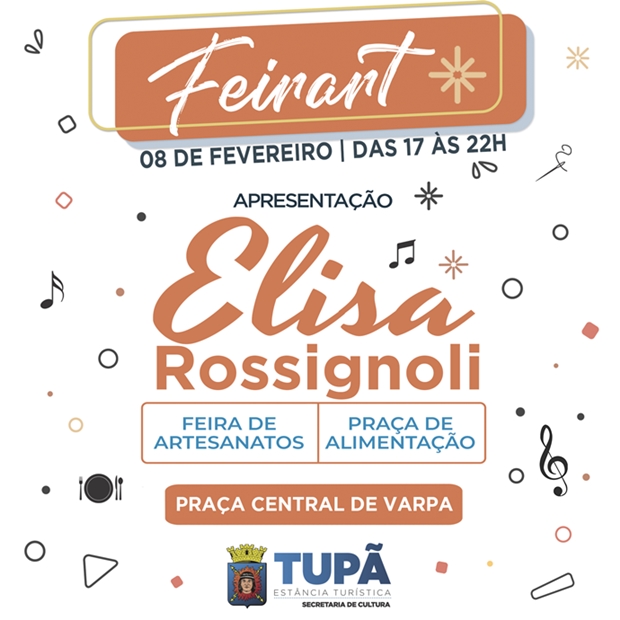 Elisa Rossignoli se apresentará no Feirart deste sábado