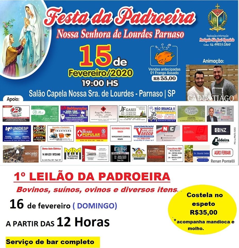 Festa da Padroeira: Quermesse em Parnaso será neste sábado