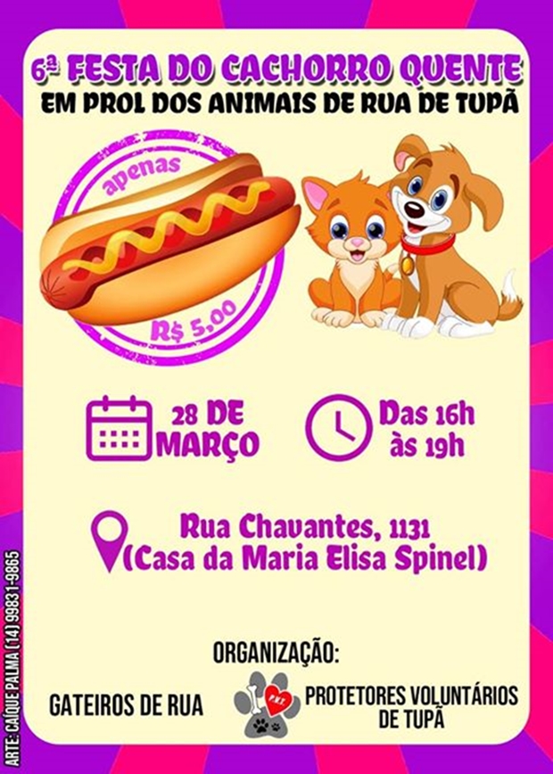 Grupos de protetores de animais realizam 6ª Festa do Cachorro Quente em março