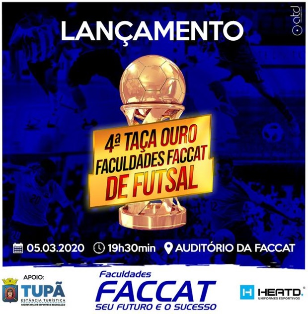 4ª Taça Ouro de Futsal da FACCAT será lançada nesta quinta-feira
