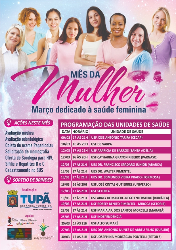 Março: Programação do 